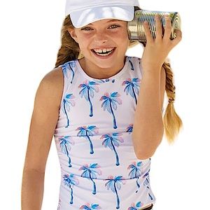 SNAPPER ROCK: NWT Girls Tankini Top- Mooring Palm -Size 10